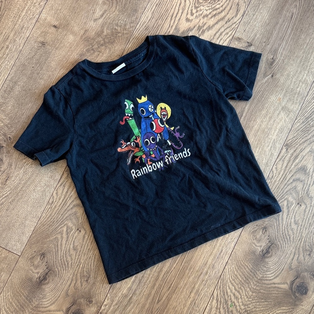Kids Rainbow Friends Graphic Tee - Black